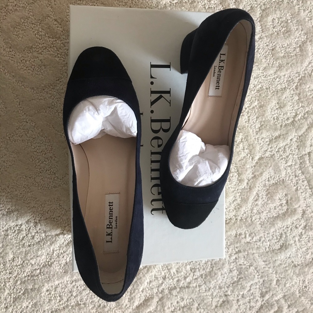 L.K. Bennett Francesca Cap Toe Pump, Navy